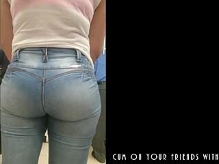 spy cam catches young cutie's bubble ass shaking in public outdoor homemade tease