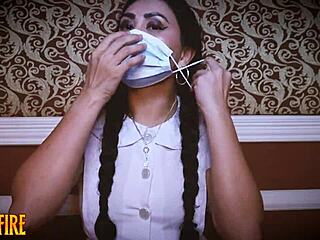 long latex gloves nurse dominates patient in medical fetish asmr!