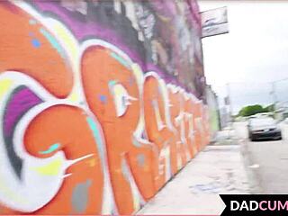 stepdad scolds dani blu and bff penelope woods hard on streets!