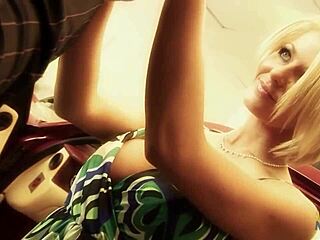 sexy blonde boss sucks cock with friend then rides both hard