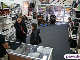 the pawn dude catches two thieves trying to steal and bangs them hard