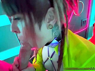 in the throbbing rave bathroom she drops to knees for his sloppy public deepthroat gagging on huge cock