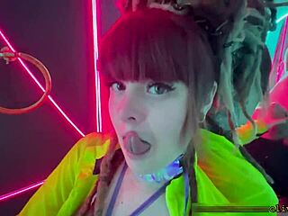 in the throbbing rave bathroom she drops to knees for his sloppy public deepthroat gagging on huge cock