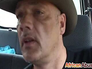 stunning ebony babe deepthroats my cock in backseat handjob lick