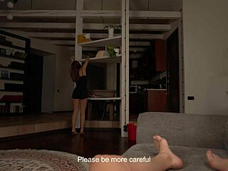 You want to stay at work? Rich guy pounds cheeky cleaning girl's tight pussy with dirty talk POV