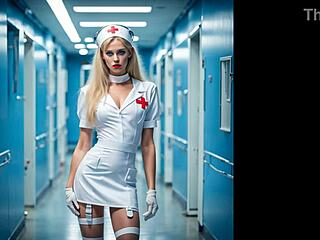 Retro Nurse Betty Bulge in Sci-Fi Hospital Parody: Milf Blowjob Patient Erotic Cosplay PMV