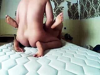 Tickling Fetish Couple Fucks Fat Pussy on Dirty Mattress