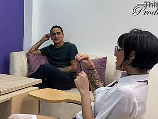 i'm the principal joining students for wild office threesome... oops caught fucking hard