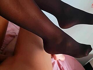 oh god her nylon feet make me cum fingering ass