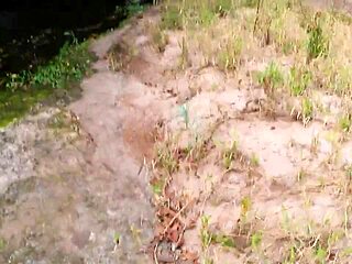 Stranger Lures Her at Waterfall for Bent Over Outdoor Doggystyle Fingering