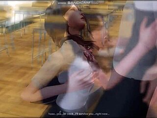 ph brunette sucks teacher cock in classroom game!
