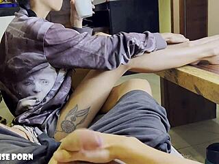 Colombian Violeta Grey Rides Oiled Cock with Pigtails Petite Tits Dirty Talk Cowgirl