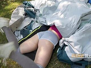 What Happens When You Find Pigtail Blonde Stuck in Forest for Outdoor Blowjob Adventure?!