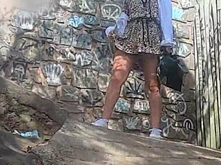 😈 naughty beach flash! usa african babe spreads pussy outdoors in tiny thong bikini exhibitionism