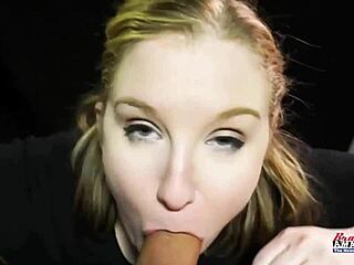 Cute blonde Lottie Peers rims sucks then rides cock anal 😘🍑