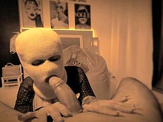 deepthroat blowjob gagging on huge cock with massive cumshot flooding her latina pov throat and lingerie covered tits!