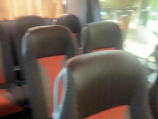 crazy bus girl grabs stranger's huge cock handjob blowjob till he explodes cum!