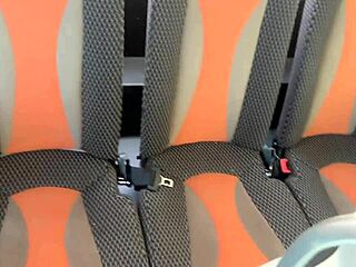 crazy bus girl grabs stranger's huge cock handjob blowjob till he explodes cum!