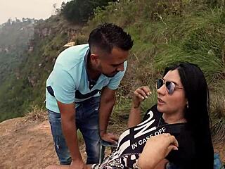 fucking my horny colombian milf sister-in-law outdoors with her big clit and wet pussy