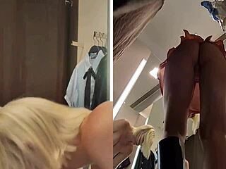 spy cam catches juicy pussy upskirt in public changing room