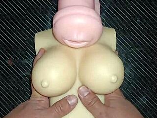 kissy and dolly deepthroat suck then ass-to-mouth anal with cum on tits