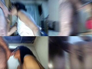 kneeling milf gulps hot cum straight from throbbing cock