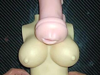 kissy and dolly deepthroat suck then ass-to-mouth anal with cum on tits