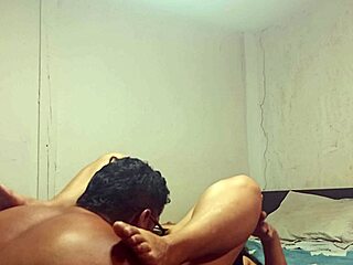 pregnant latina wife rims hubby's ass softly then begs for deep anal pounding till it burns hot