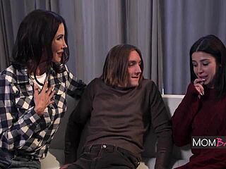 stepmom shows teen and boyfriend how real sex mentoring works