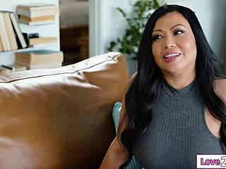 Big tit asian stepmom fingers petite bride pussy before wedding taboo lesbian lick