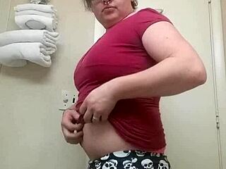 Tranny Rips Panties Teasing Cock Bulge