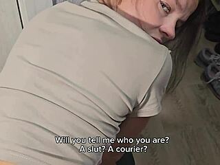 Delivery Girl Punished with Brutal Dick Slam!