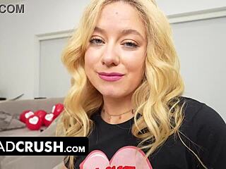 stepdaughter strips slow in front of stepdad... he grabs her small tits shocked!!