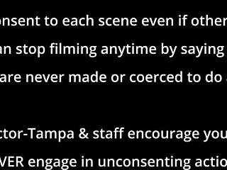 Solana spreads shaved pussy for Dr Tampa's toy fetish exam backstage!