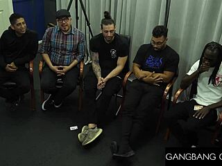 Hot babe want pussy creampied in wild gangbang?