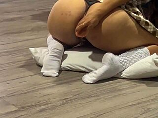 Pervy Stepdad Jerks Watching Stepdaughter Finger Asshole After School