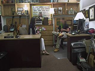 Sexy Harlot Pounds Pussy Doggystyle In Shop Competition!