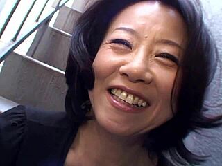 asian brunette junko sakashita flashes her boobs on street then fingers solo