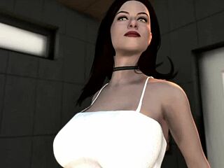 alexandra daddario lookalike brunette big tits big ass takes monster bbc cumshot