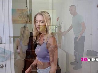 Babe Sucks Stepdad's Cock for Uncle's Blessing in Taboo Threesome Tease