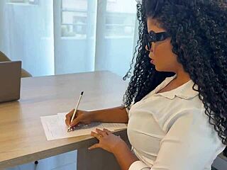 how does busty latina secretary tempt boss to cheat squirting on his huge bwc?