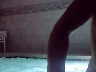 tattooed muscle man claims public jacuzzi for dirty romp