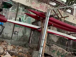 he took me to the beach started the fun and i gave him my ass there