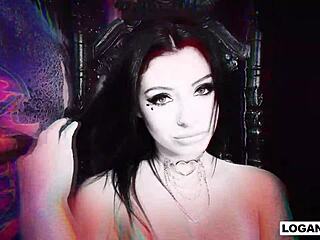 Goth Raven Lane, ready to bounce on Logan Xander's monster cock?