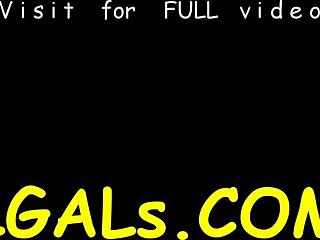 two wet teen pussies fingered tight in lesbian play