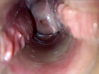 she spreads wide with speculum for pulsating vagina orgasm buildup