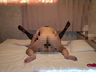 sexy japanese babe moans from doggy to missionary pounding