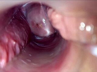 she spreads wide with speculum for pulsating vagina orgasm buildup