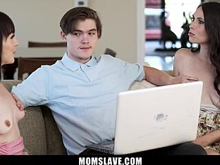 momslave teen gets freeused bent over doggystyle by tech guy while big tits milf watches hardcore threesome