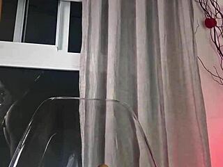 kalena mitrak housewife flashes big tits and clit then rams huge dildo up her brazilian ass